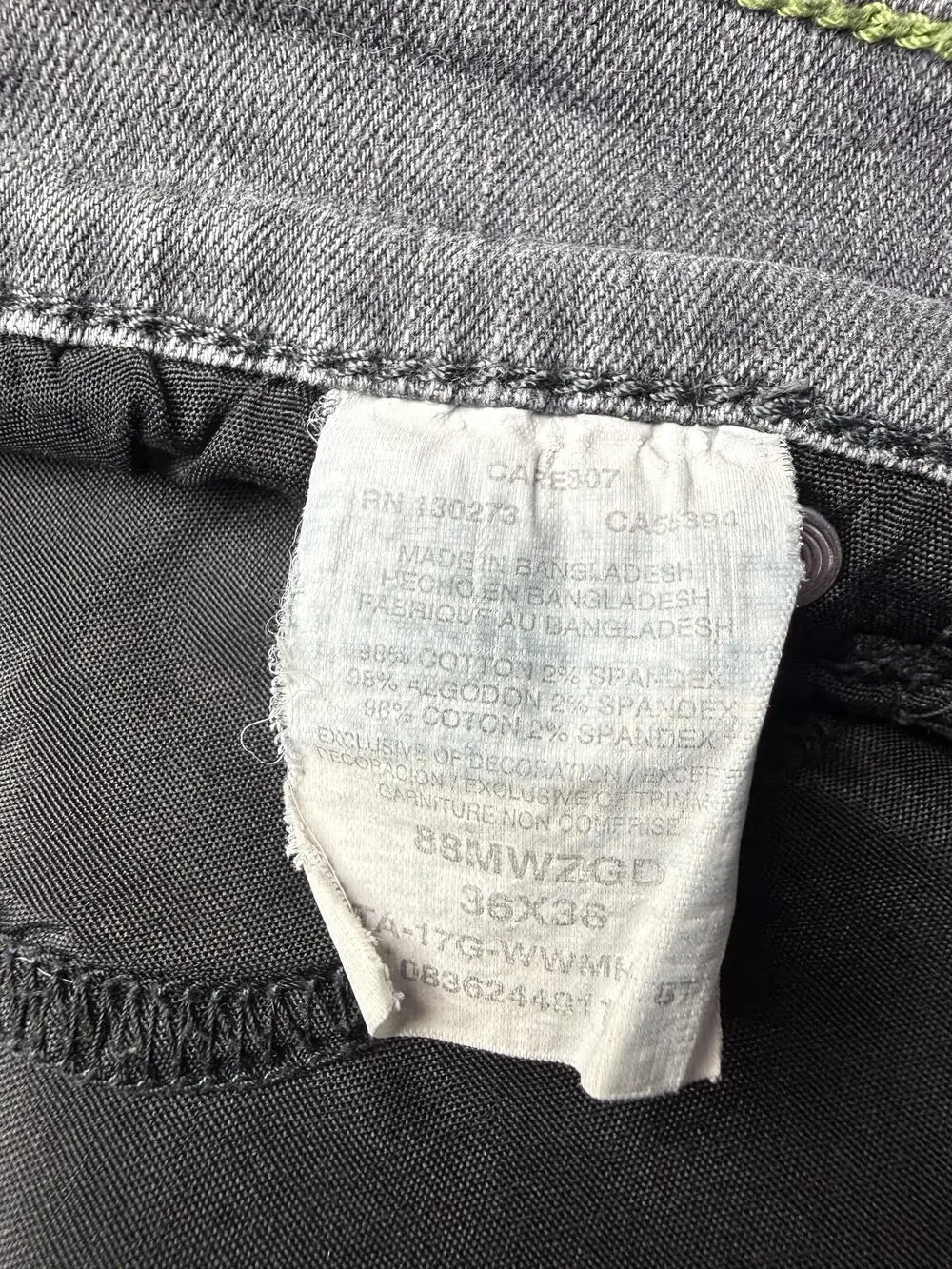 Wrangler Retro Jeans Mens 36x36 Charcoal Denim Slim Straight Stretch 88MWZGD